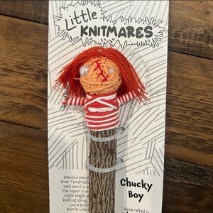 Little Knitmares Chucky Boy Halloween Child’s Play Handcrafted Pencil